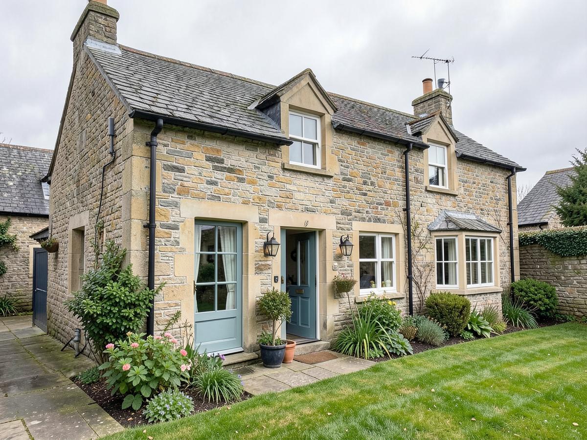 Stone cottage with a small garden